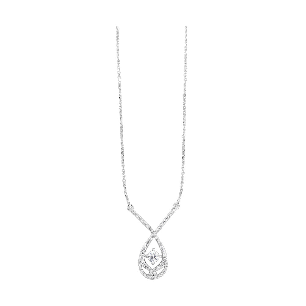 14Kt White Gold Diamond 1Ctw Pendant