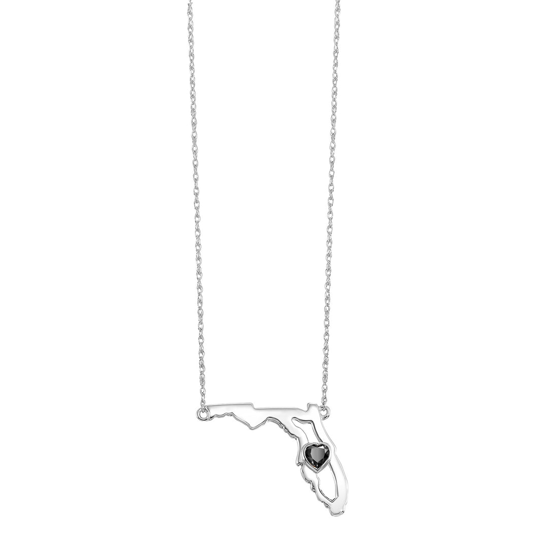 14Kt White Gold Onyx 1/7Ctw Pendant