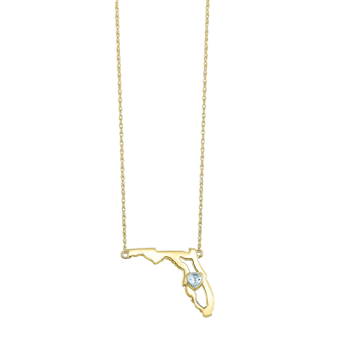 14Kt Yellow Gold Aquamarine 1/6Ctw Pendant