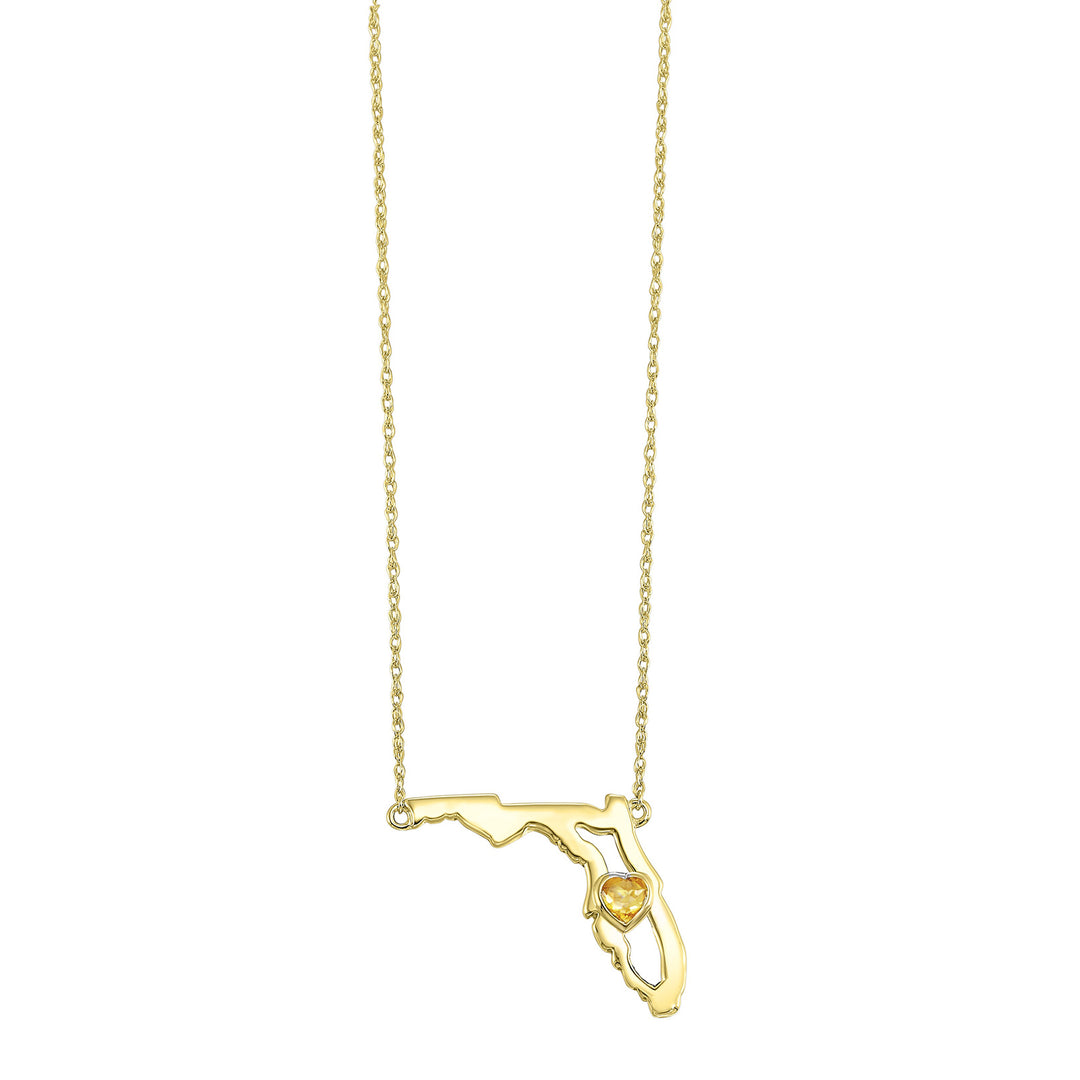 14Kt Yellow Gold Citrine 1/7Ctw Pendant