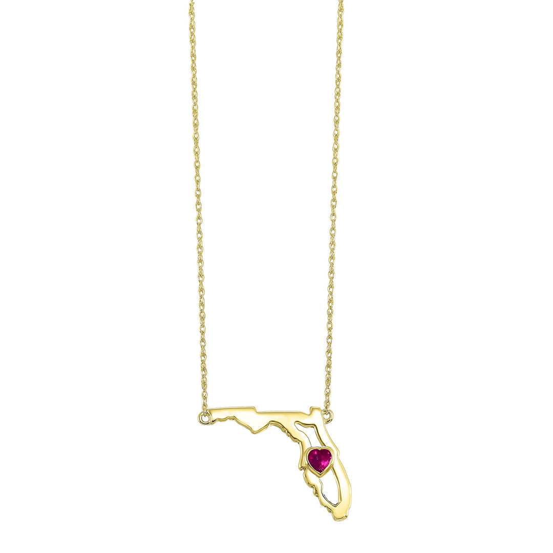 14Kt Yellow Gold Ruby 1/7Ctw Pendant