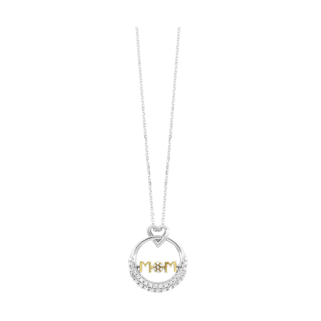 Gold Silver White Yellow Diamond 1/5Ctw Pendant