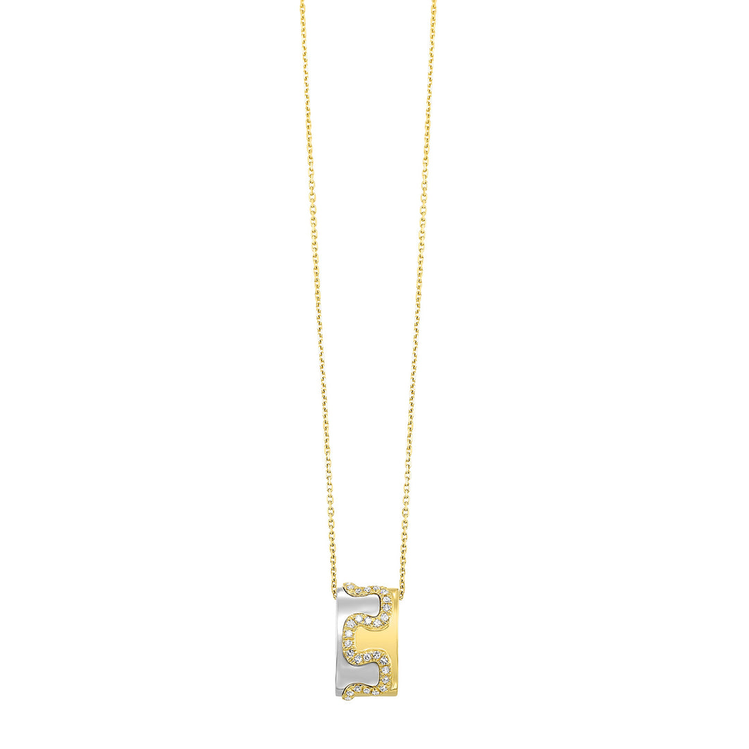 14Kt White Yellow Gold Diamond 1/5Ctw Pendant