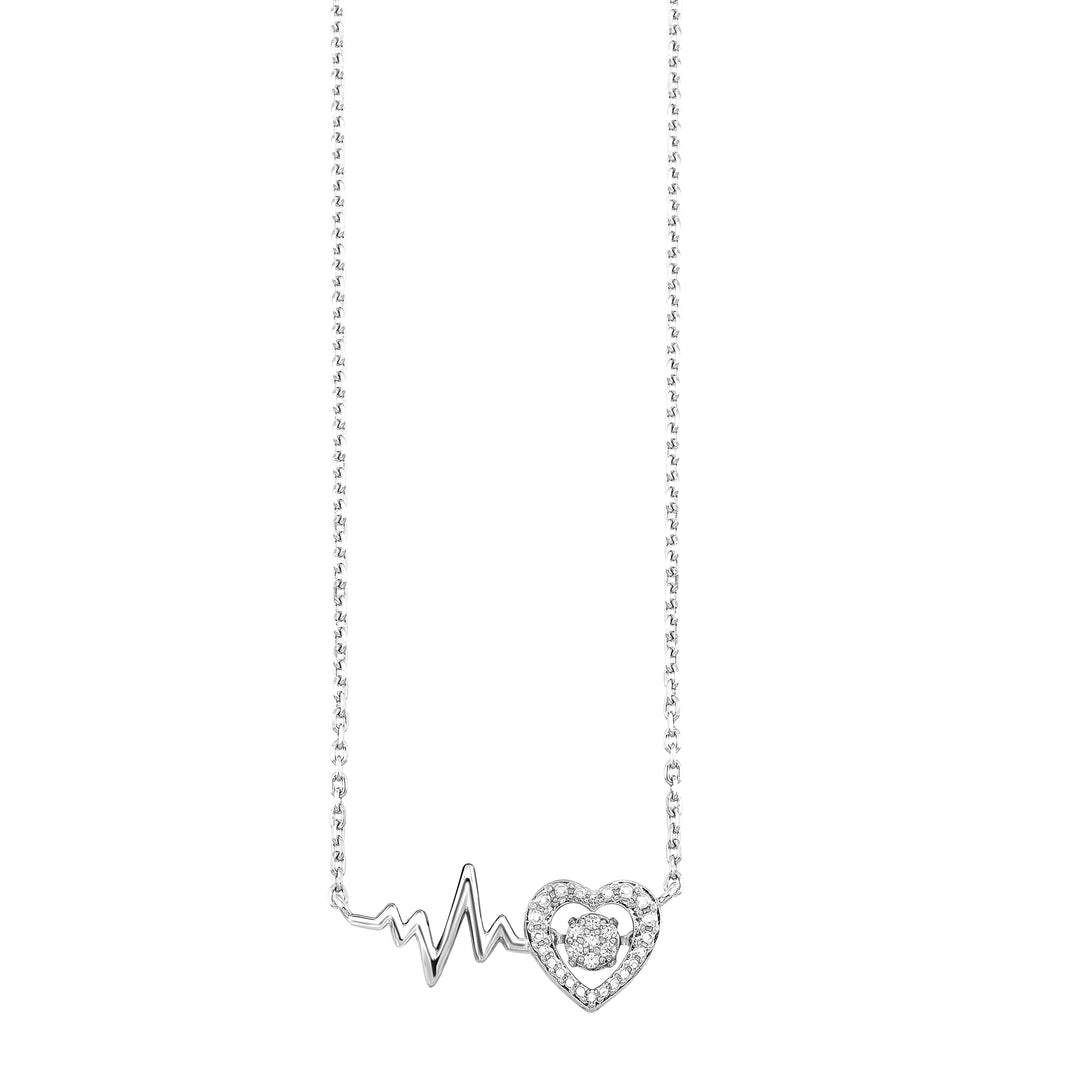 Silver White Diamond 1/50Ctw Pendant