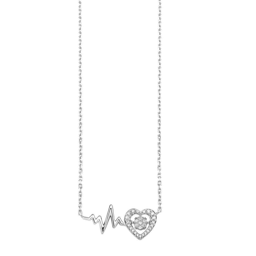 Silver White Diamond 1/50Ctw Pendant