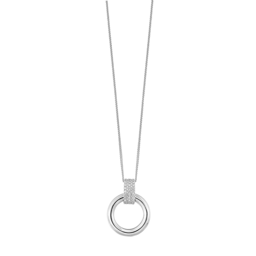 14Kt White Gold Diamond 1/12Ctw Pendant