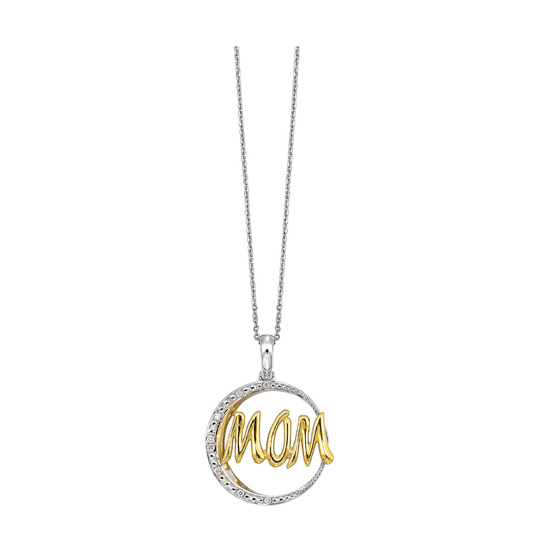Gold Silver White Yellow Diamond 1/20Ctw Pendant
