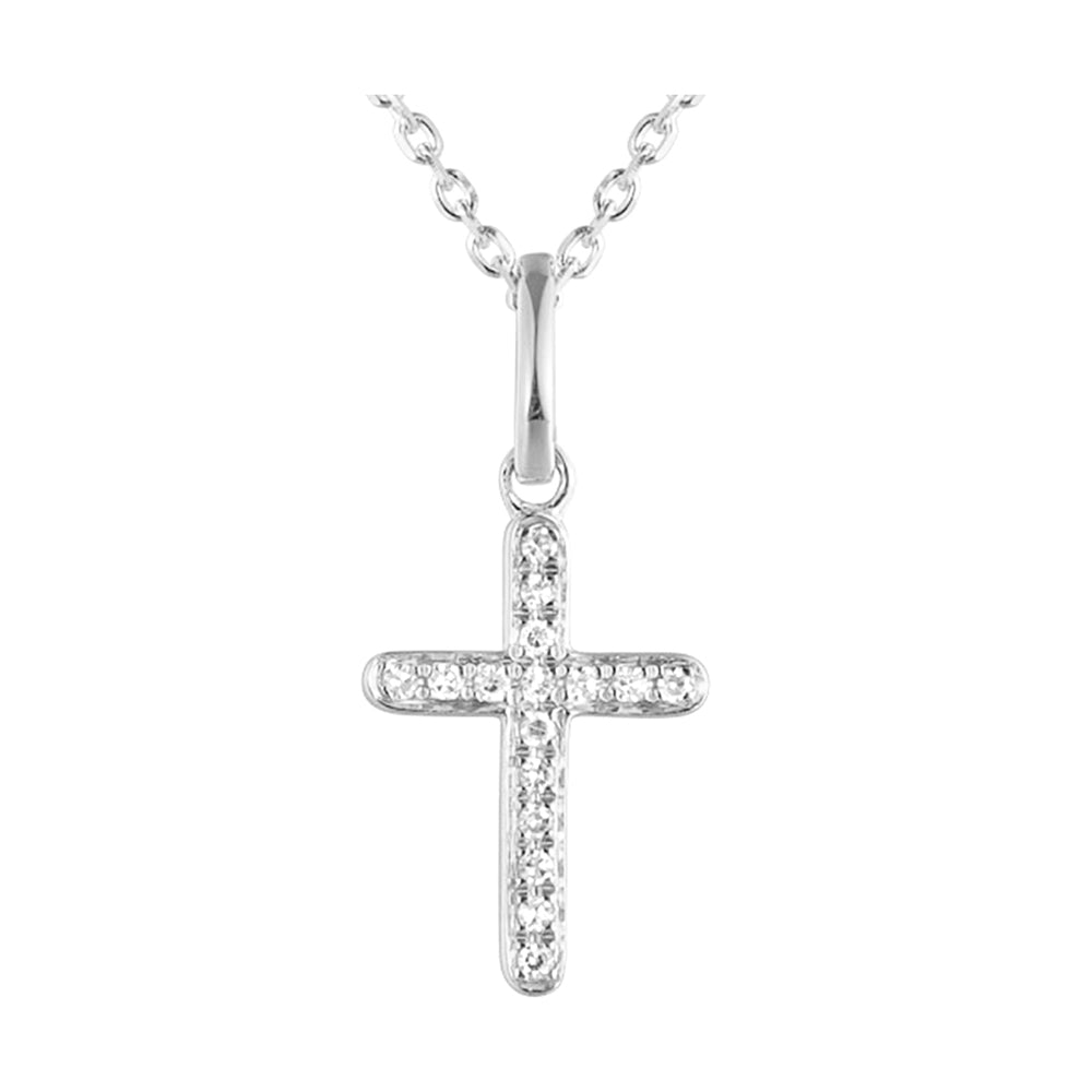 14Kt White Gold Diamond 1/25Ctw Pendant