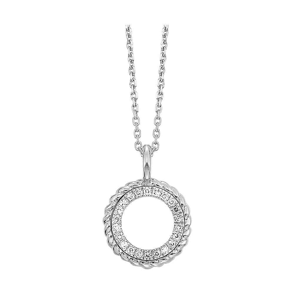14Kt White Gold Diamond 1/20Ctw Pendant