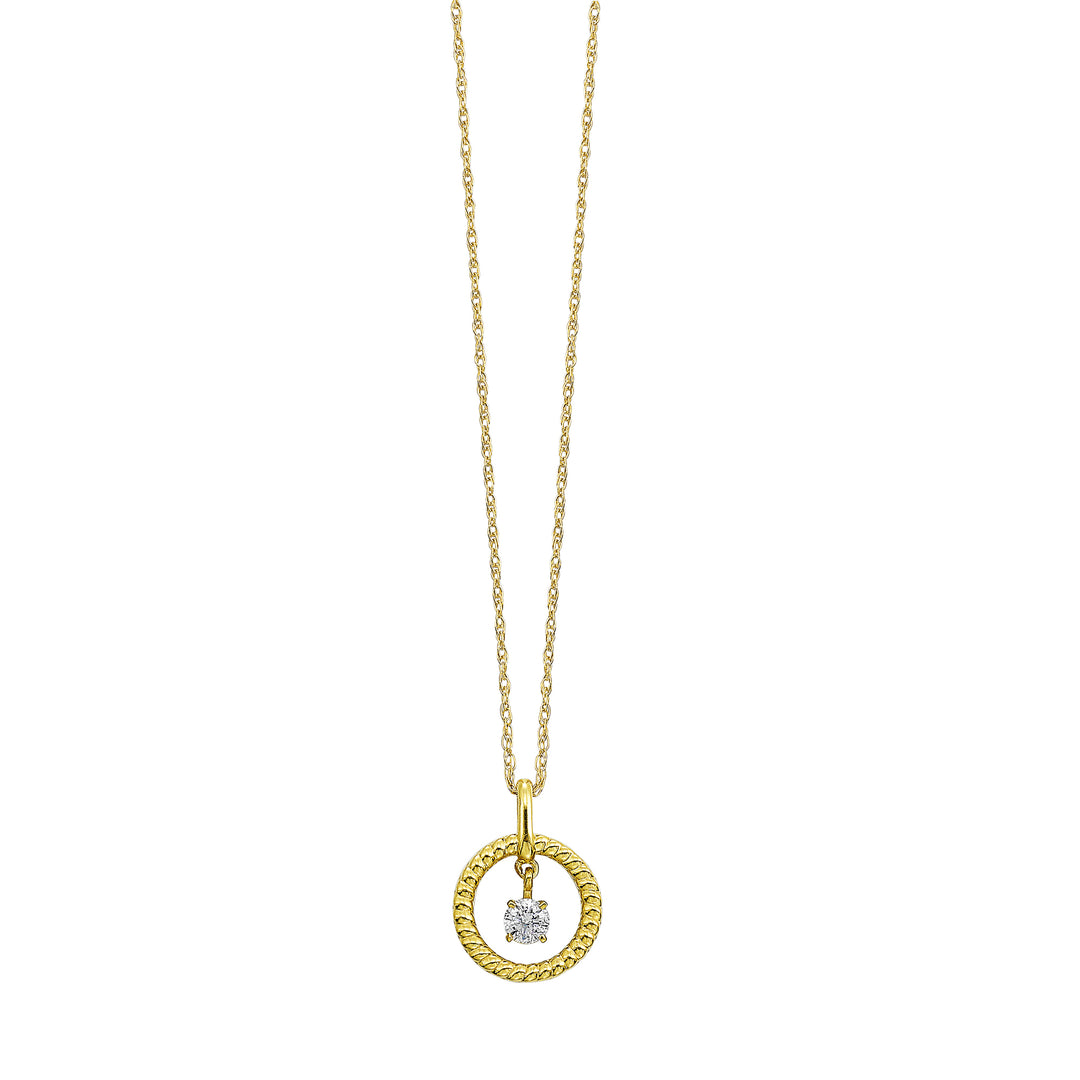 10Kt Yellow Gold Diamond 1/8Ctw Pendant
