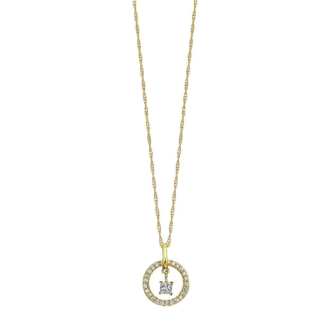 10Kt Yellow Gold Diamond 1/5Ctw Pendant