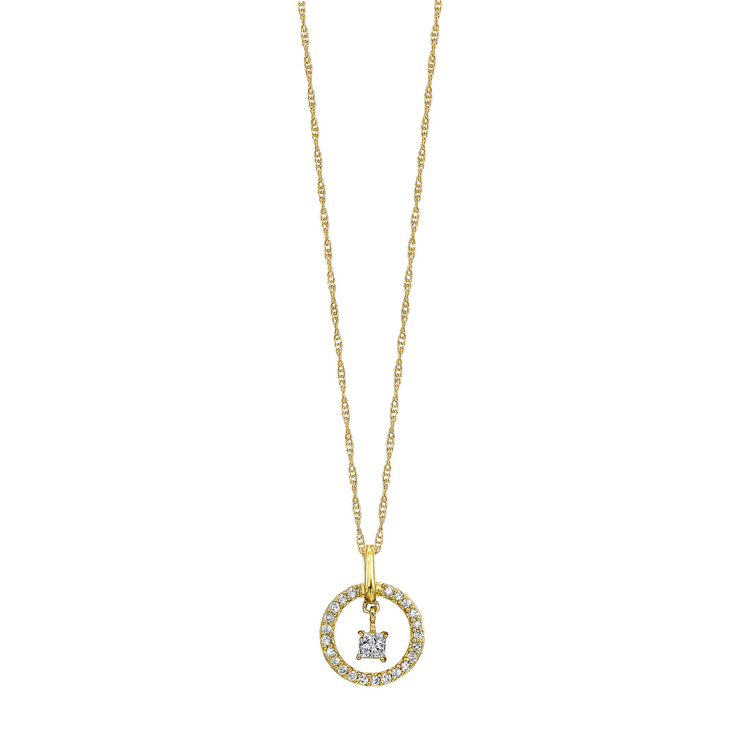 10Kt Yellow Gold Diamond 1/5Ctw Pendant