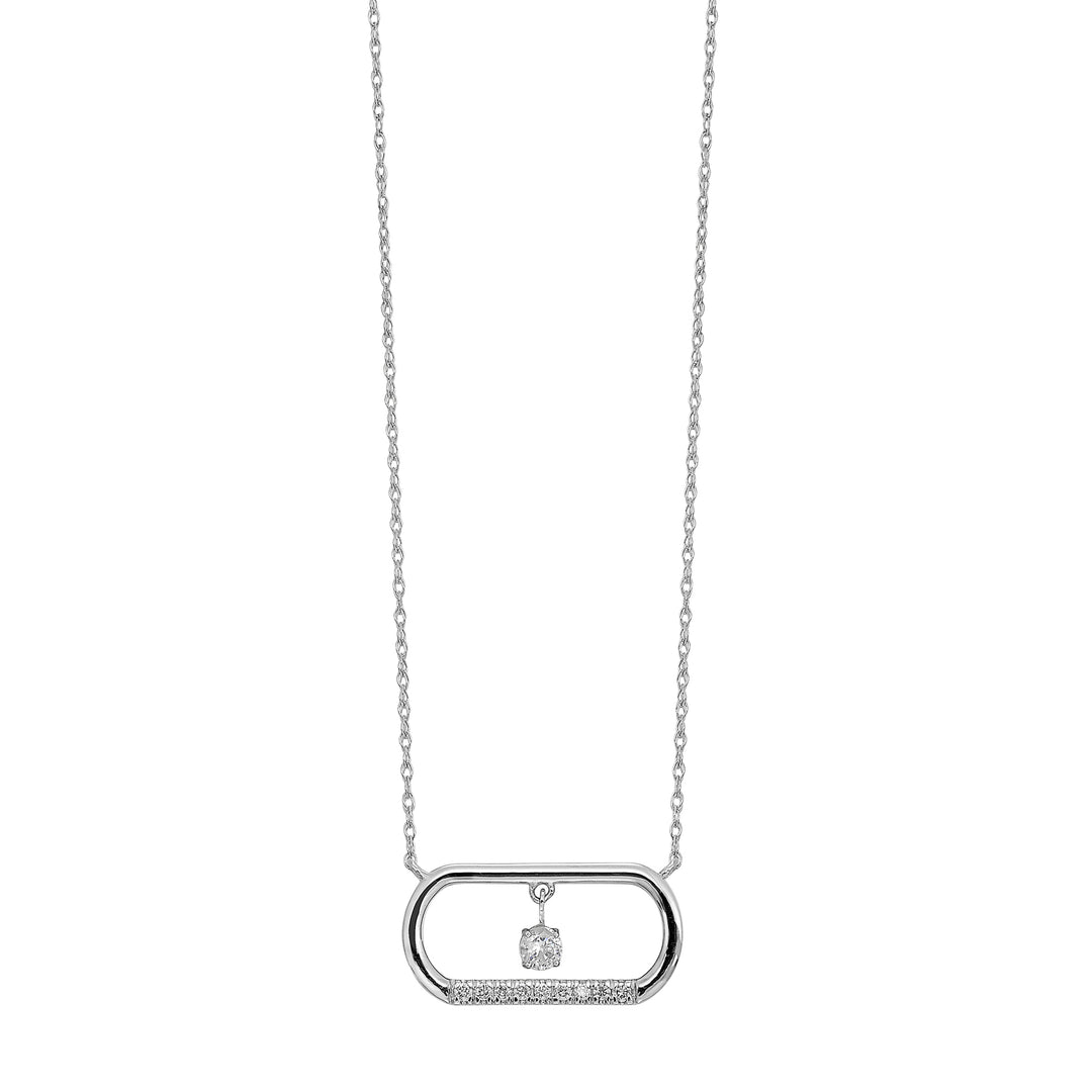 14Kt White Gold Diamond 1/6Ctw Pendant