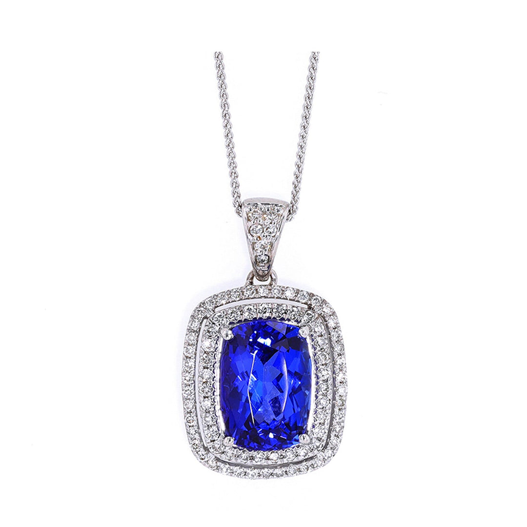 14Kt White Gold Diamond 1/2Ctw & Tanzanite 4 5/8Ctw Pendant