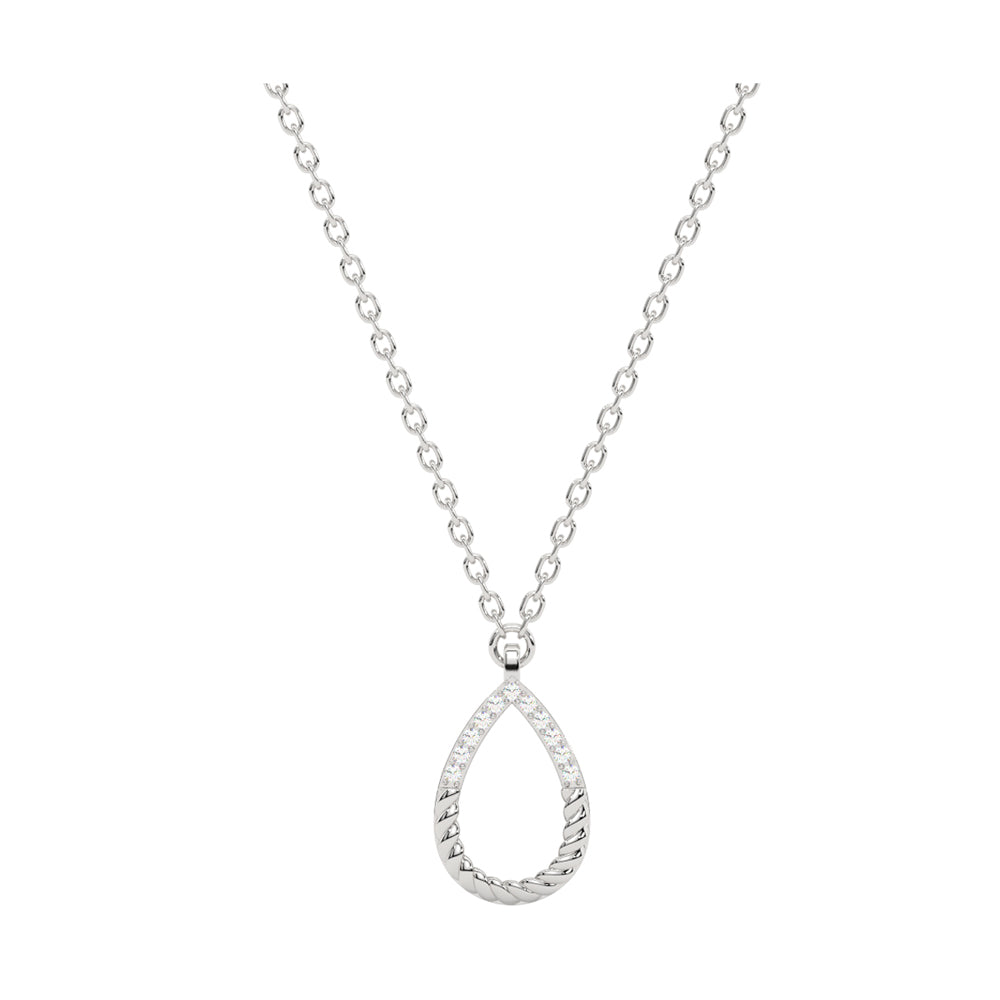 14Kt White Gold Diamond 1/25Ctw Pendant