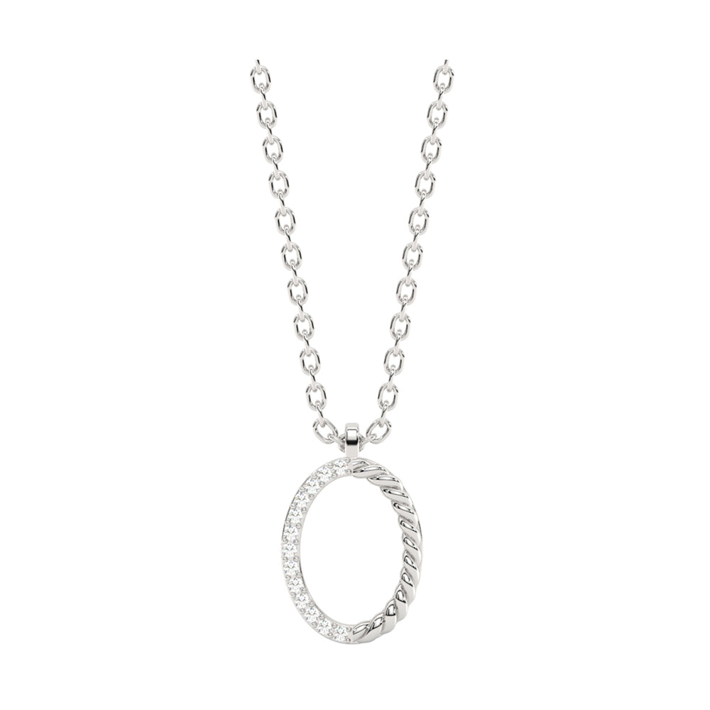 14Kt White Gold Diamond 1/25Ctw Pendant