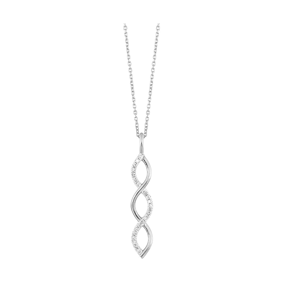 10Kt White Gold Diamond 1/12Ctw Pendant