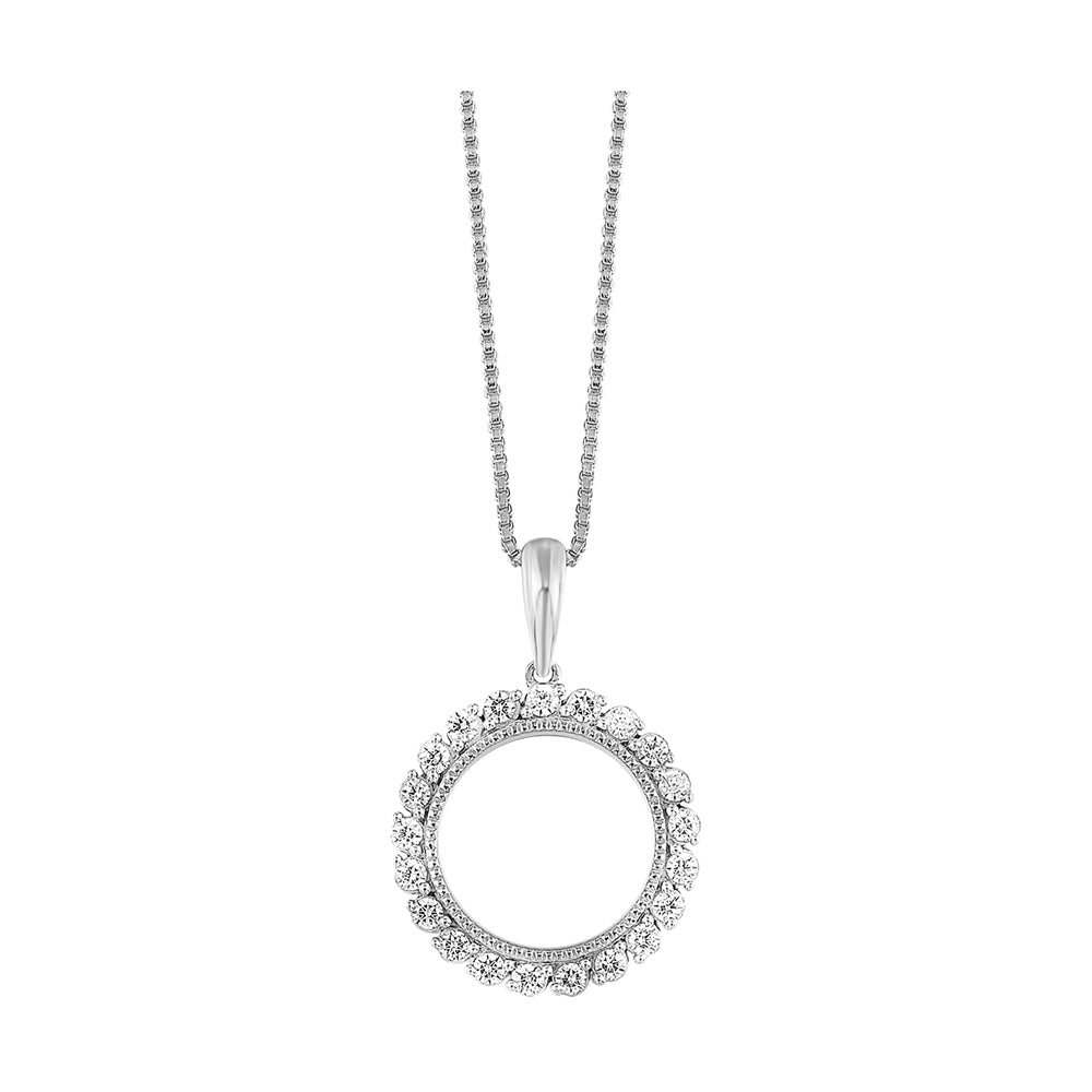 14Kt White Gold Diamond 1/4Ctw Pendant