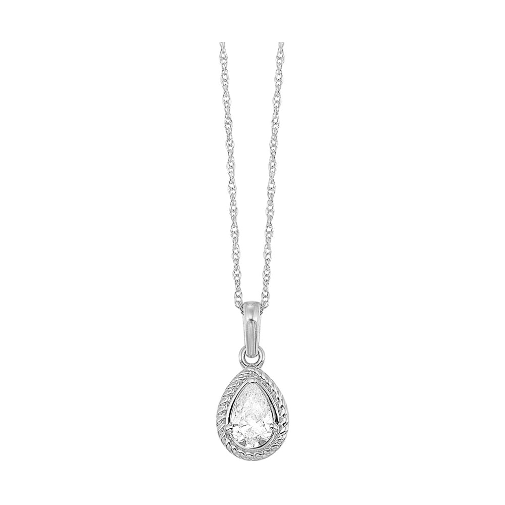 14Kt White Gold Diamond 1/3Ctw Pendant