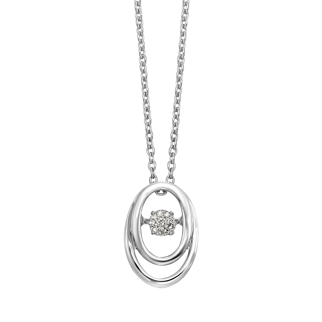 Silver White Diamond 1/20Ctw Pendant