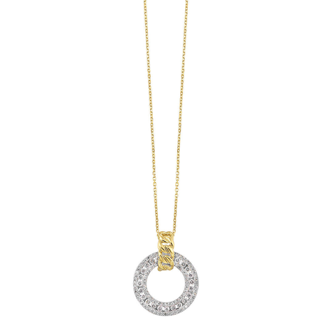 14Kt White Yellow Gold Diamond 1/2Ctw Pendant
