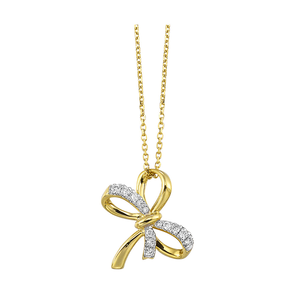 14Kt Yellow Gold Diamond 1/10Ctw Pendant
