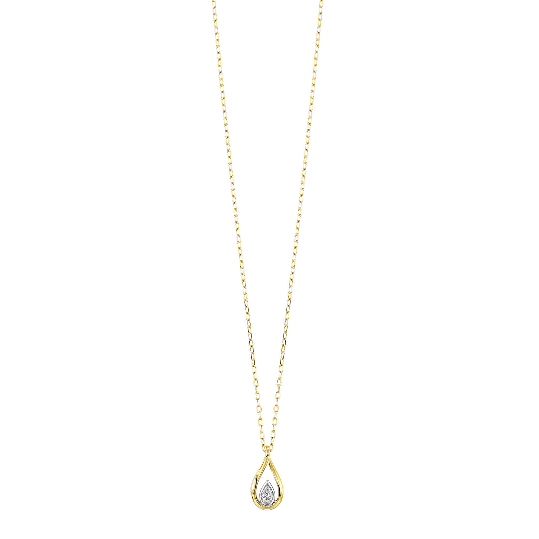 14Kt White Yellow Gold Diamond 1/10Ctw Pendant