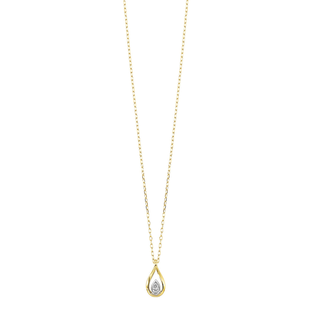 14Kt White Yellow Gold Diamond 1/10Ctw Pendant