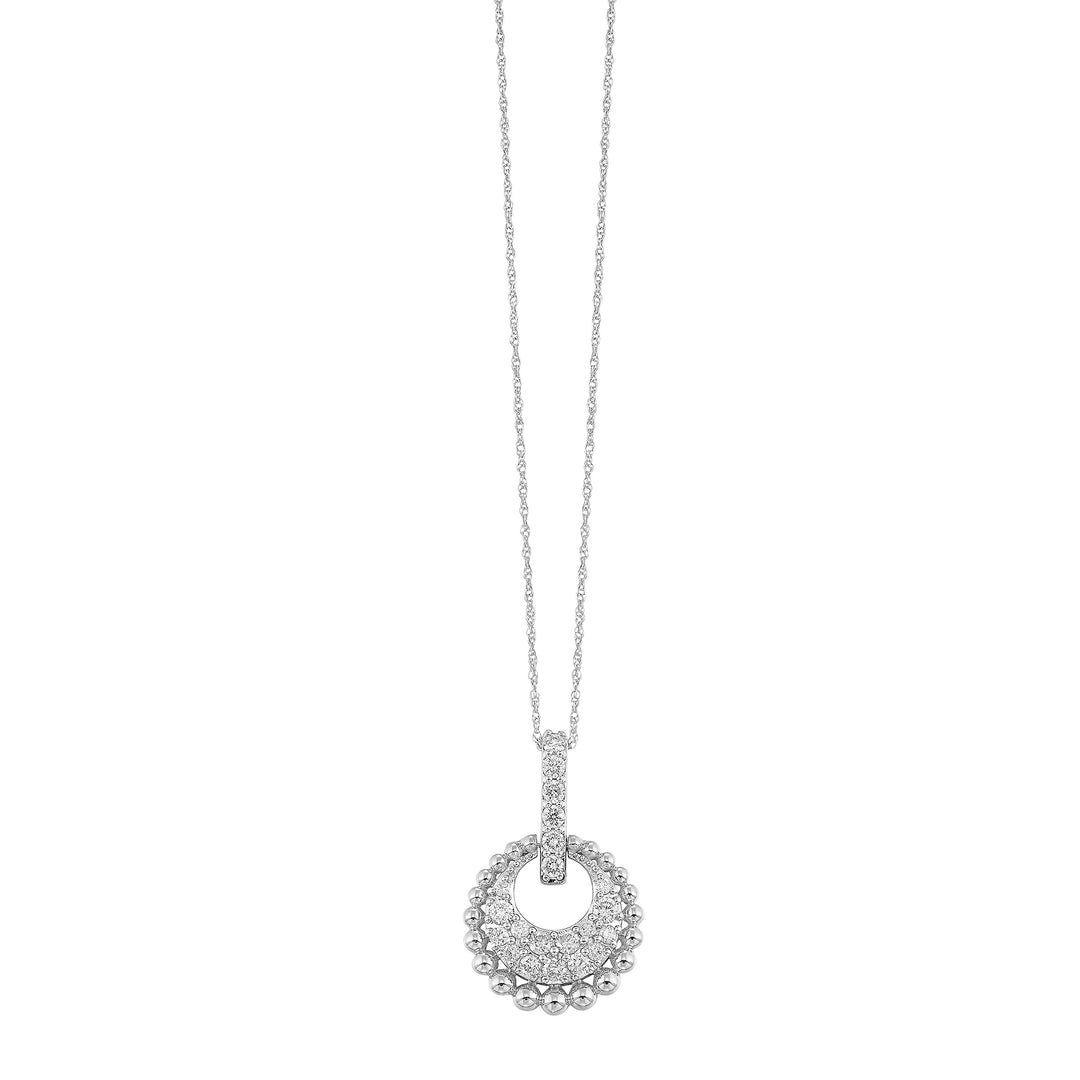 10Kt White Gold Diamond 1/2Ctw Pendant
