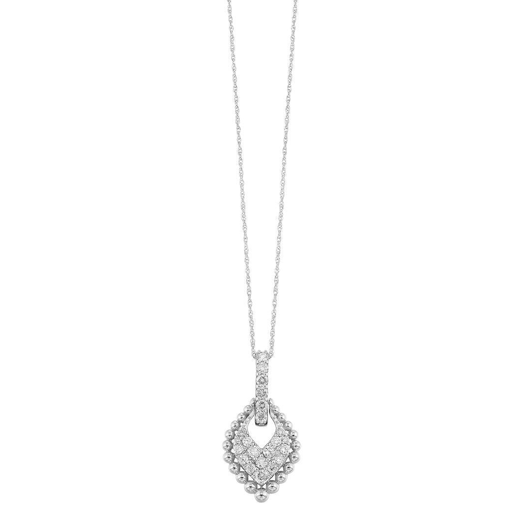 10Kt White Gold Diamond 1/2Ctw Pendant