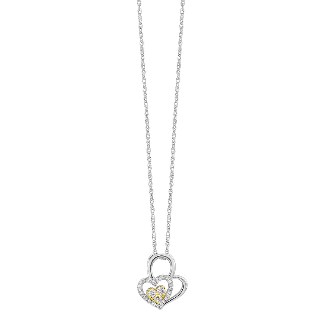Gold Silver White Yellow Diamond 1/5Ctw Pendant
