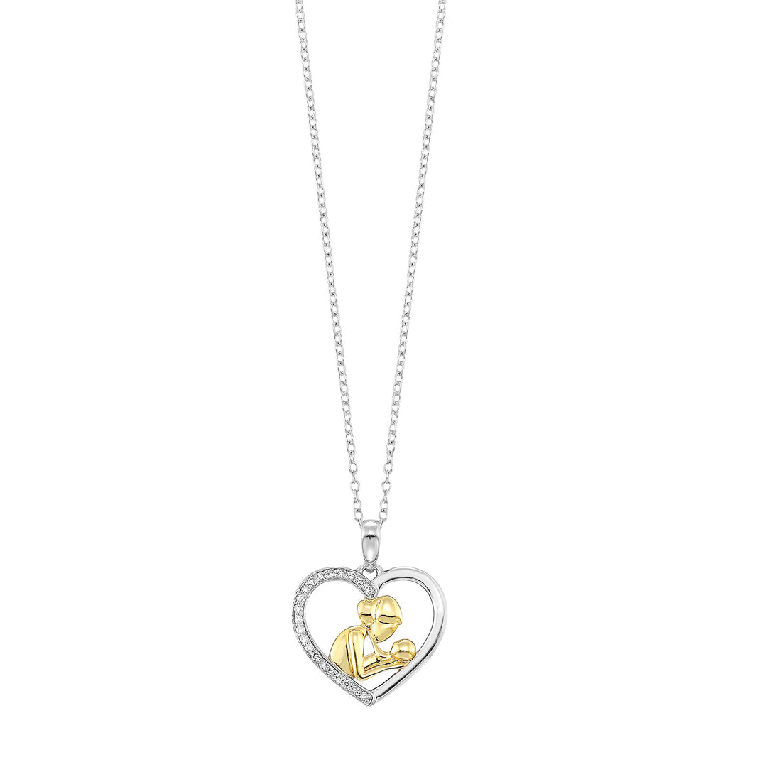 Gold Silver White Yellow Diamond 1/10Ctw Pendant