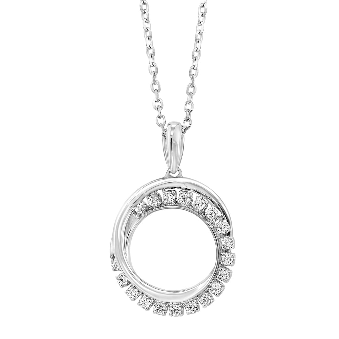 10Kt White Gold Diamond 1/10Ctw Pendant