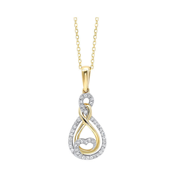 10Kt Yellow Gold Diamond 1/7Ctw Pendant