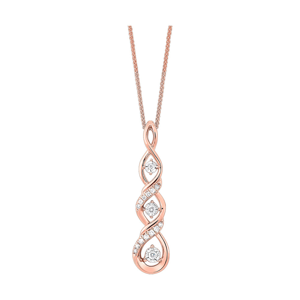 14Kt Rose Gold Diamond 1/8Ctw Pendant