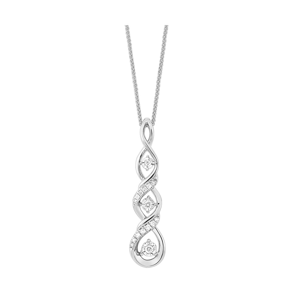 14Kt White Gold Diamond 1/8Ctw Pendant