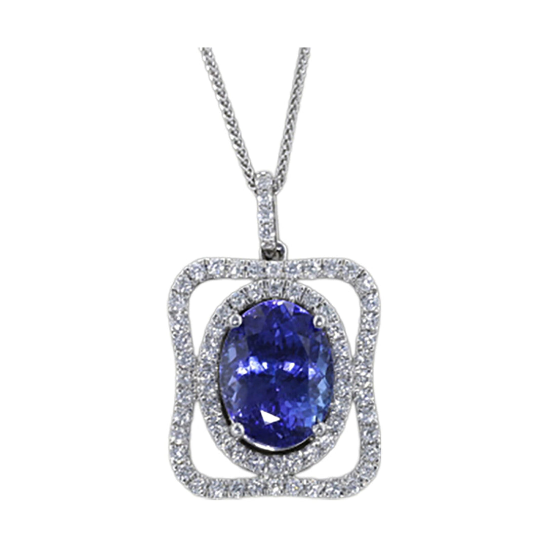 14Kt White Gold Diamond 1/2Ctw & Tanzanite 4 1/4Ctw Pendant
