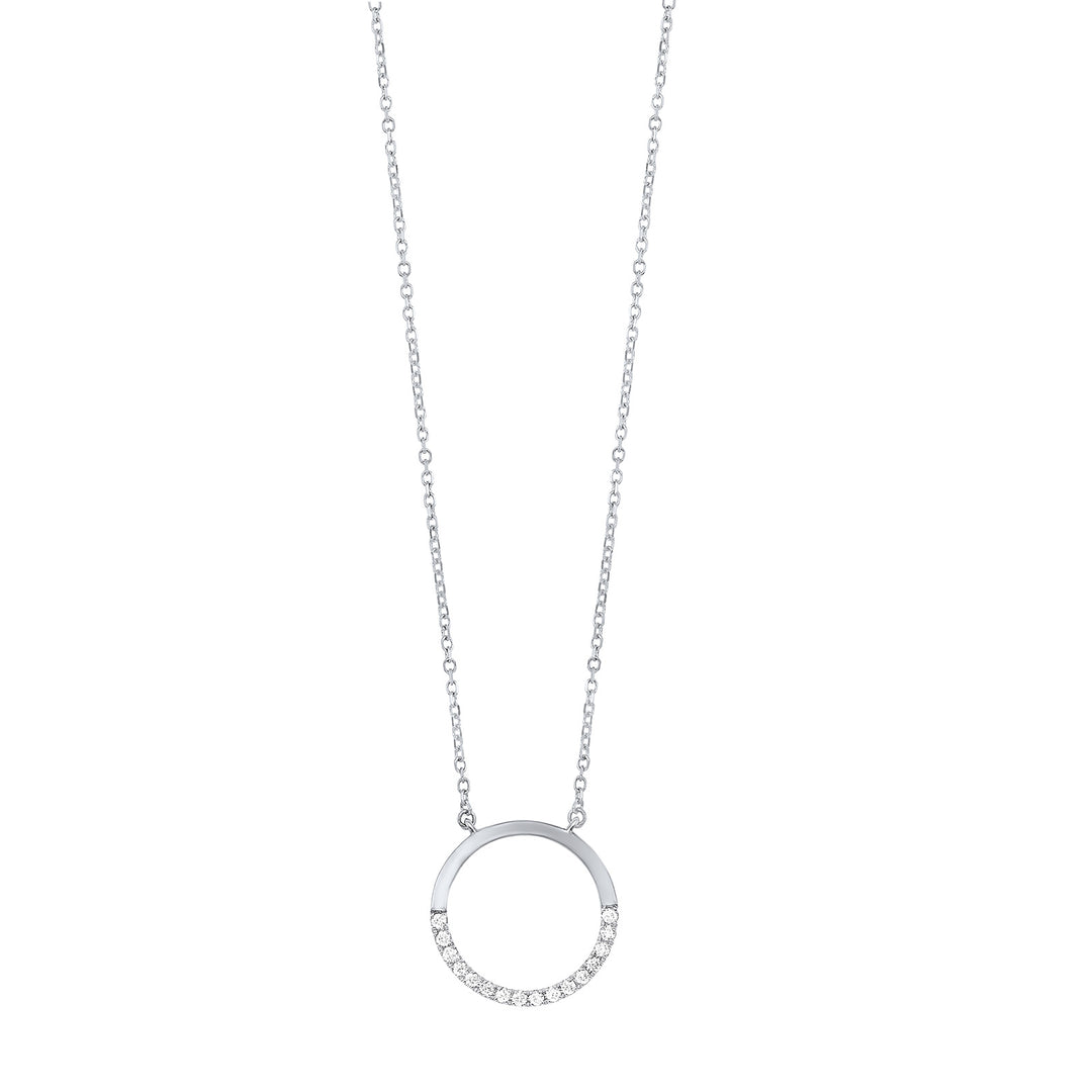 14Kt White Gold Diamond 1/12Ctw Pendant