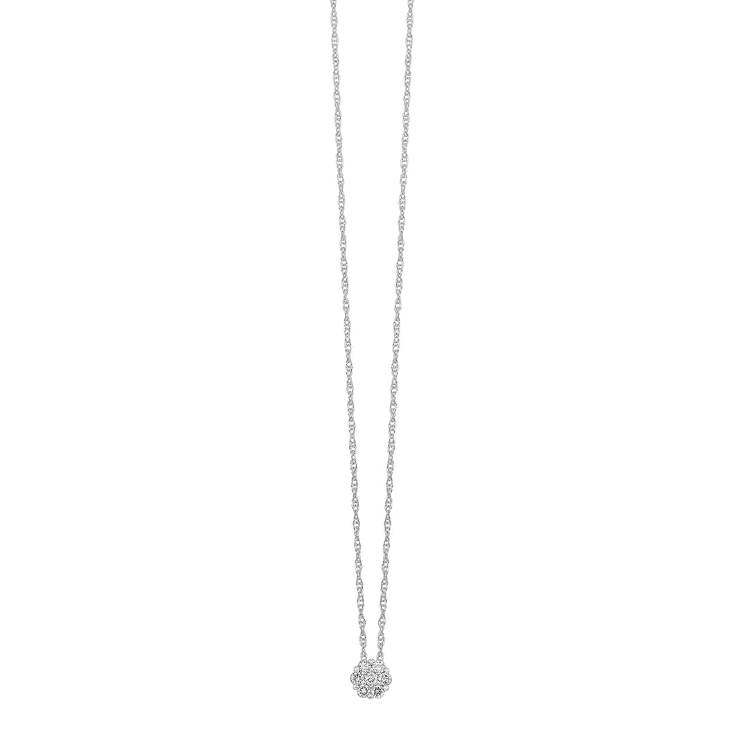 14Kt White Gold Diamond 1/10Ctw Pendant