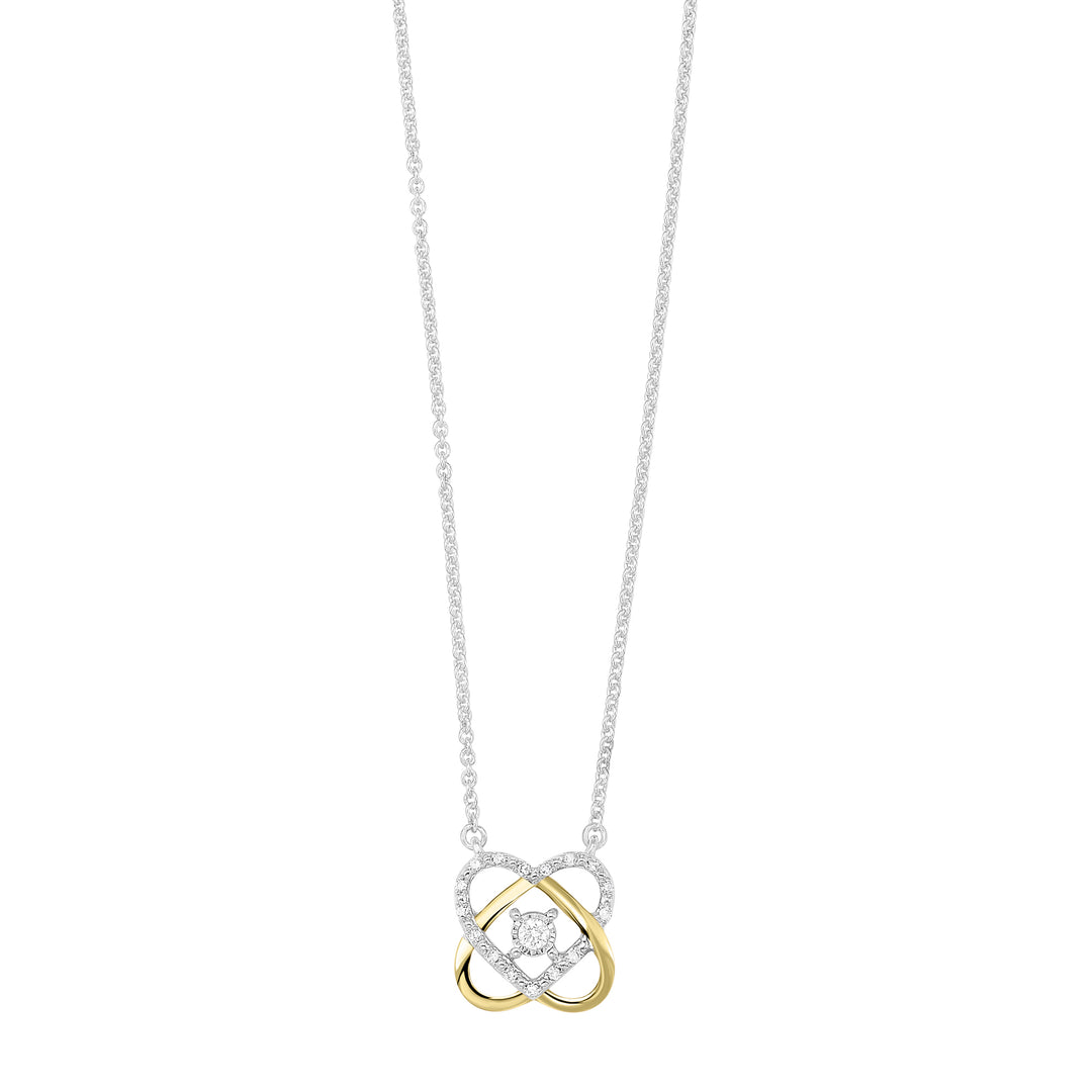 10Kt White Yellow Gold Diamond 1/12Ctw Pendant