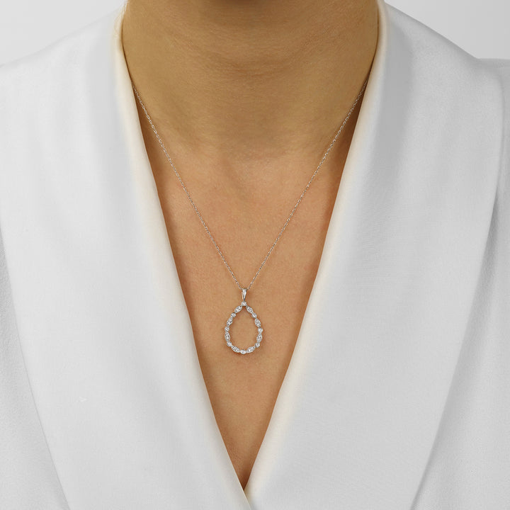 14Kt White Gold Diamond 1/8Ctw Pendant