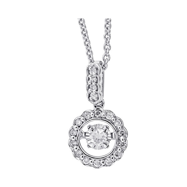 Gold Silver Diamond 1/6Ctw Pendant