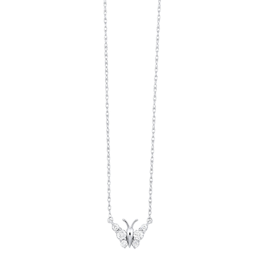 10Kt White Gold Diamond 1/5Ctw Pendant