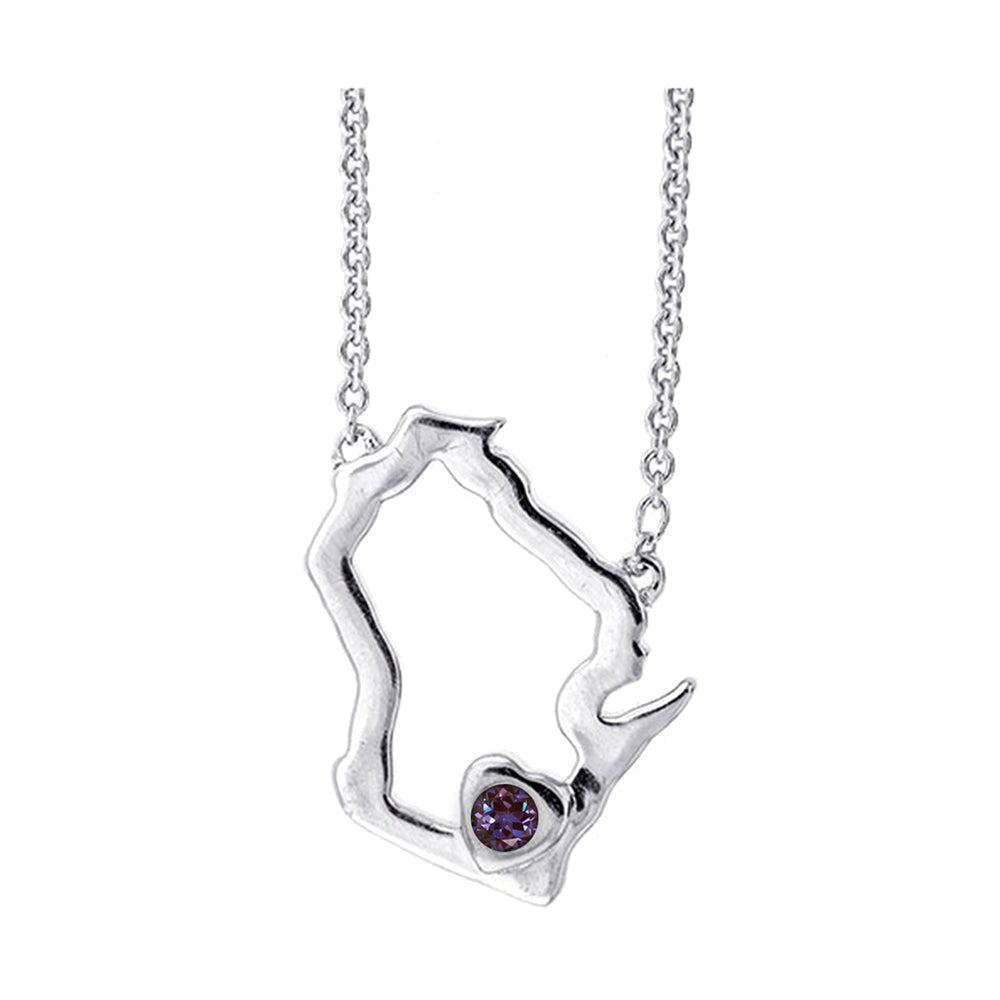 Silver Syn Alexandrite 1/25Ctw Pendant