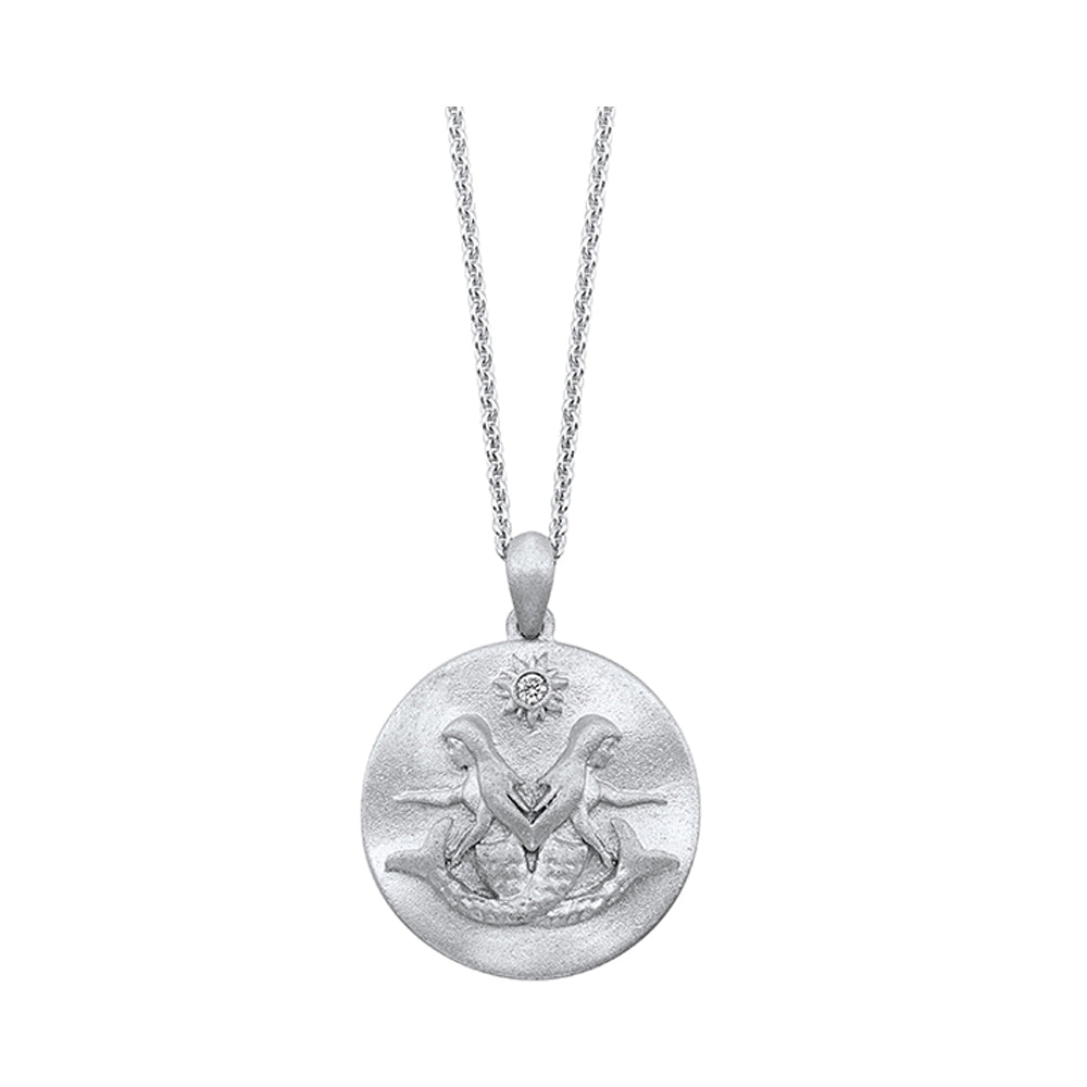 14Kt White Gold Diamond 1/50Ctw Pendant