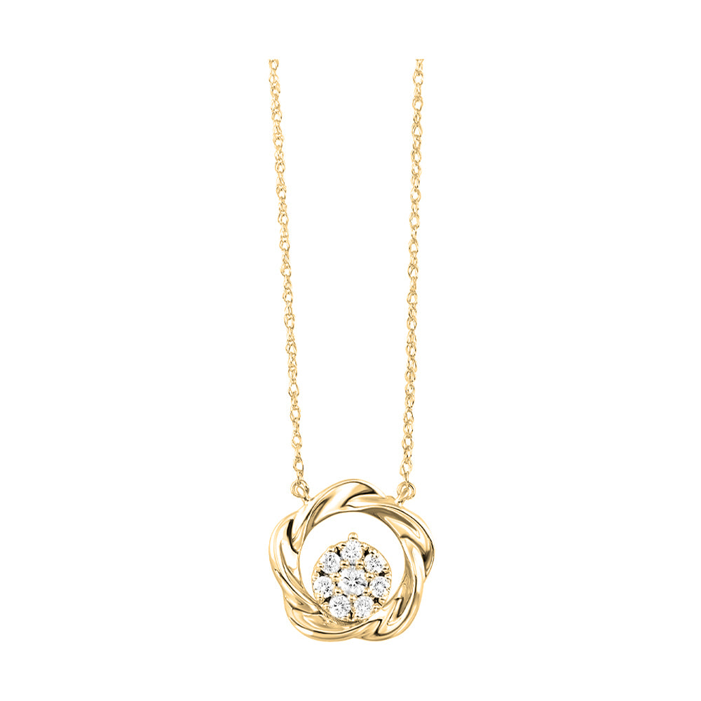 10Kt Yellow Gold Diamond 1/15Ctw Pendant