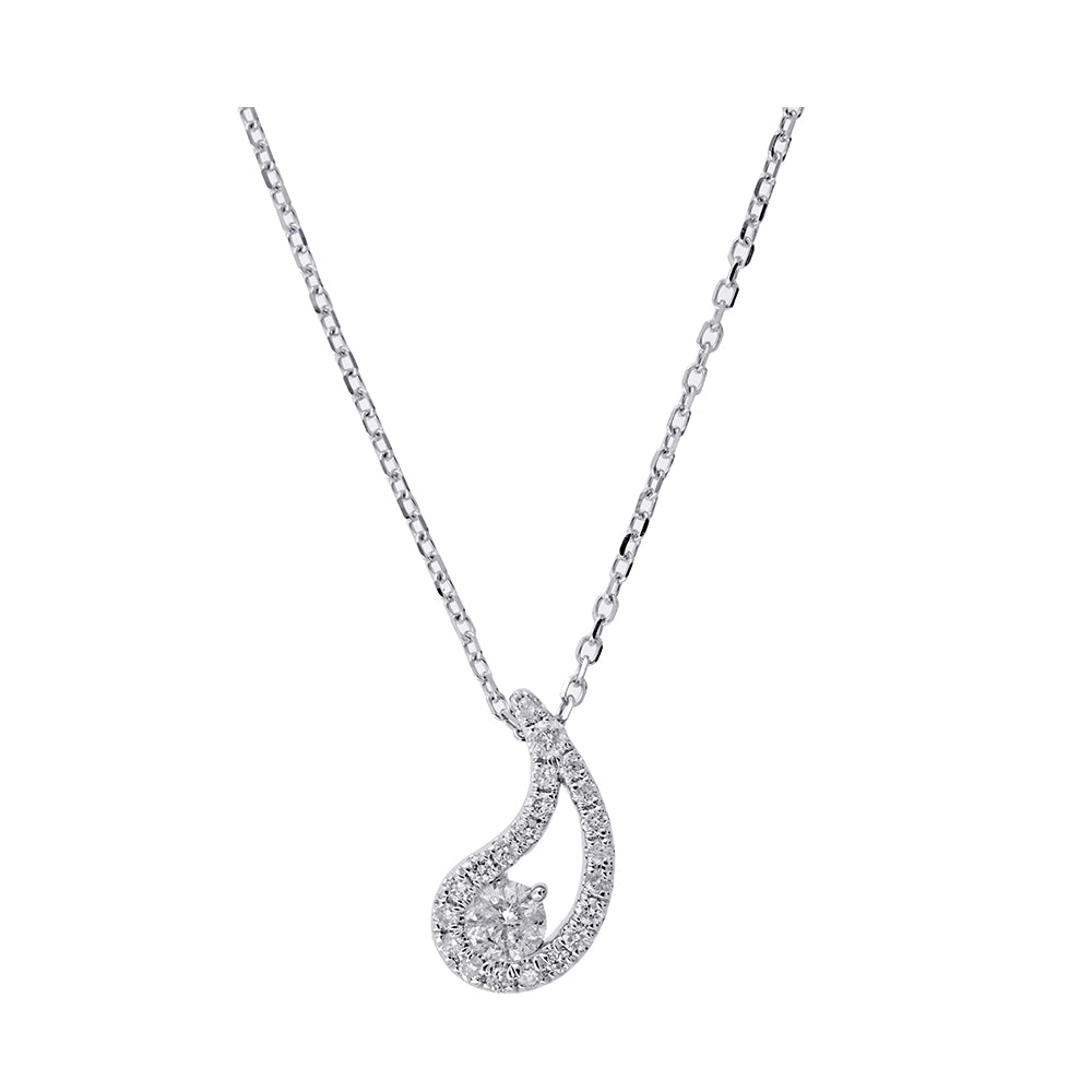 14Kt White Gold Diamond 1/5Ctw Pendant