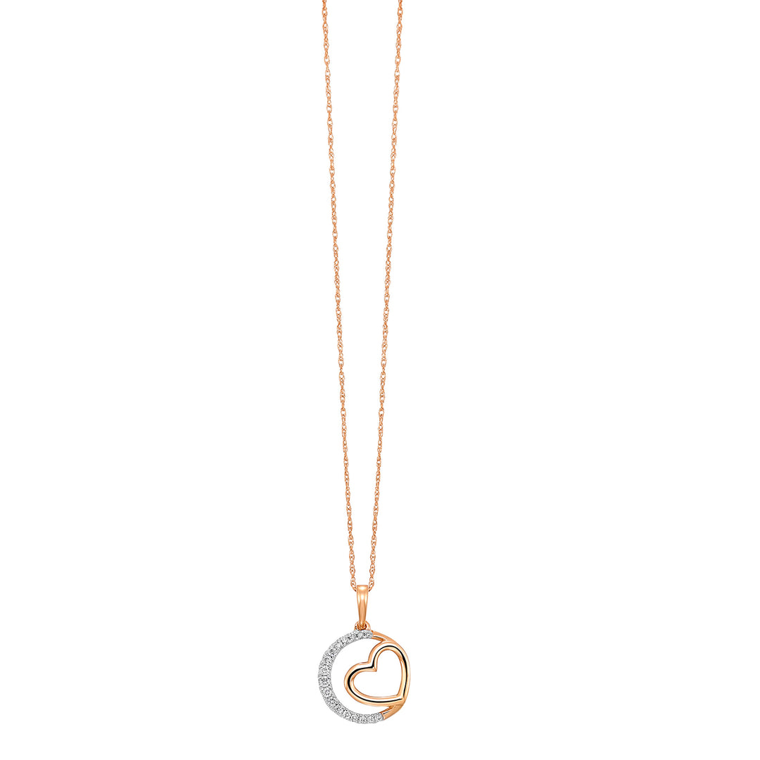 10Kt Rose Gold Diamond 1/12Ctw Pendant