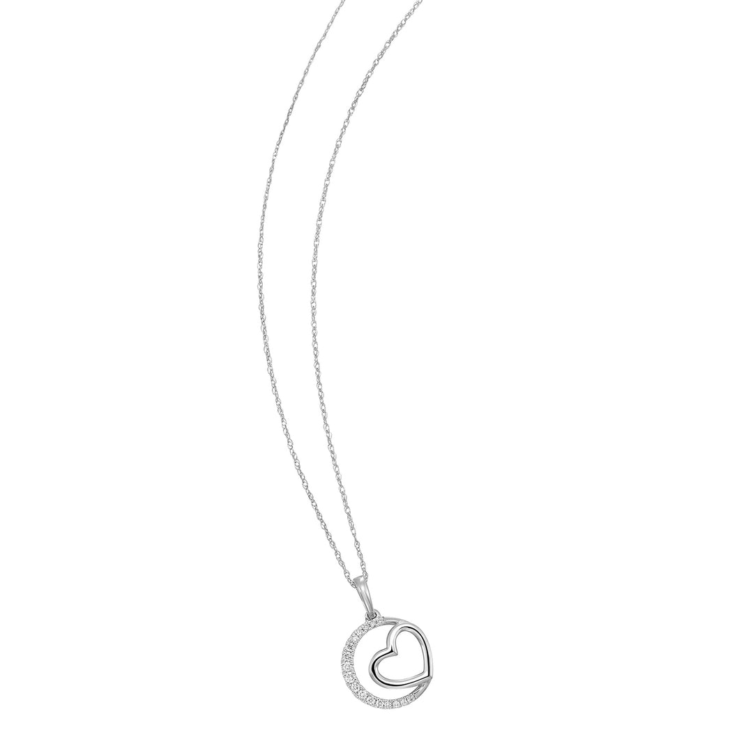 10Kt White Gold Diamond 1/12Ctw Pendant