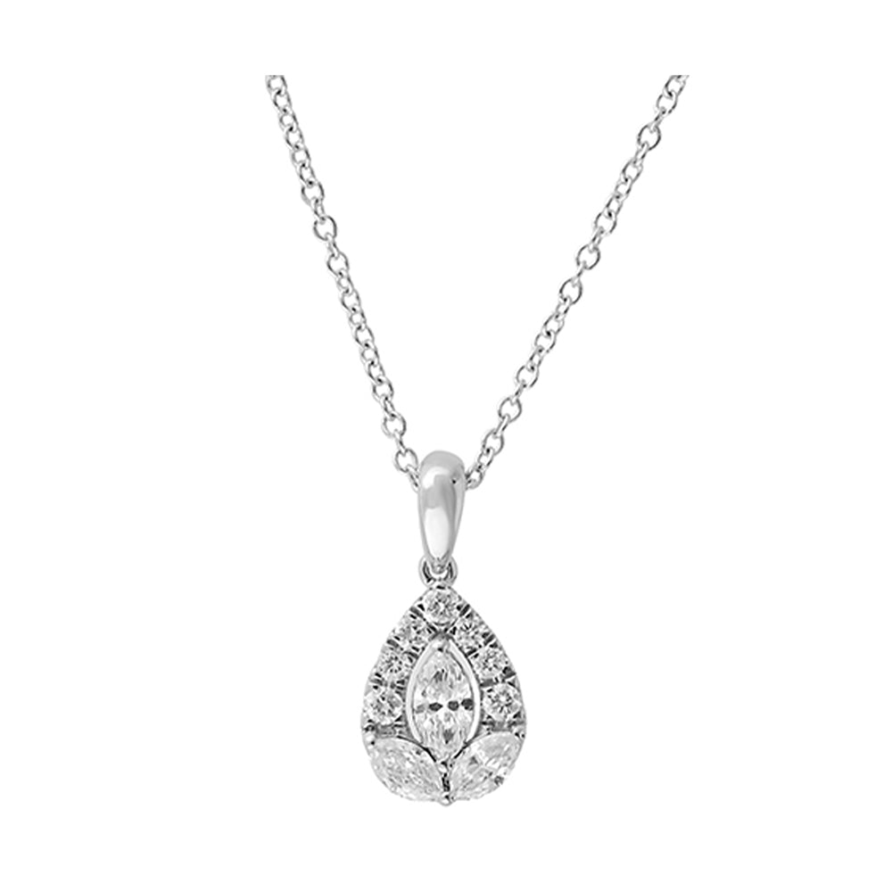 14Kt White Gold Diamond 1/2Ctw Pendant